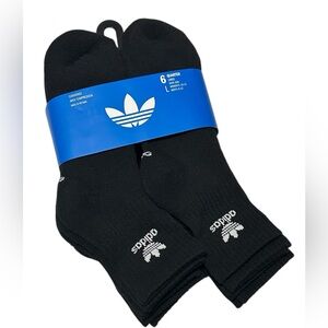 Adidas Men's 6-Pairs Cushioned Quarter Crew Socks Black Arch Compression